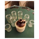 1 Moonshine Jug, 3 Ball Jars, 4 Kerr Jars