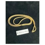 Tiara 14K Gold Over Sterling Silver 2.25mm 24" Rope Chain Necklace