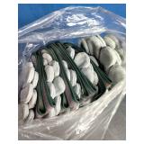 12 Pack of Cowhide leather palm work gloves with a safety cuff.