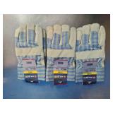 3 Pair Majestic 1520 winter-lined pigskin work gloves.