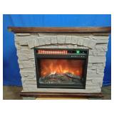 Lifesmart Large Square Infrared Faux Stone Fireplace