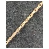 10K Yellow Gold Diamond Cluster Pendant Necklace. 16"