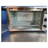 Elite Gourmet Double French Door Countertop Toaster Oven, Bake, Broil, Toast, Keep Warm, Fits 12" pizza, 25L capacity, Stainless Steel & Black