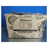 Elite Gourmet Double French Door Countertop Toaster Oven, Bake, Broil, Toast, Keep Warm, Fits 12" pizza, 25L capacity, Stainless Steel & Black