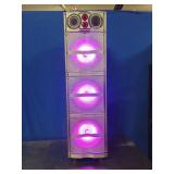 BeFree Sound portable party speaker with multiple subwoofers and reactive lights.
