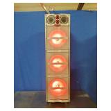 BeFree Sound portable party speaker with multiple subwoofers and reactive lights.