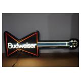 Vintage Budweiser Guitar Lighted Beer Sign