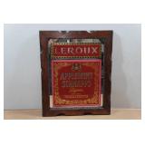 Vintage Wood Framed Leroux Apple Schnapps Liquor Bar Mirror