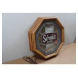 Vintage Schmidt Beer Faux Leaded Glass Light