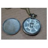 Vintage Cowboy Style Pocket Watch with 18" Chain