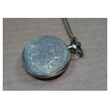 Vintage Cowboy Style Pocket Watch with 18" Chain
