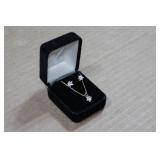 Yellow Gold Necklace and Earring Set - 10k Yellow Gold, Cubic Zirconia