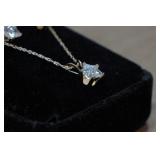 Yellow Gold Necklace and Earring Set - 10k Yellow Gold, Cubic Zirconia