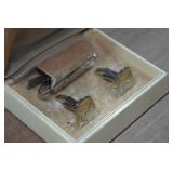 Sterling Silver Cufflinks and Tie Clip