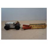Vintage Marx Wind-Up Tractor & Structo Sandloader Attachment