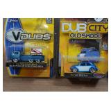 Jada Toys Die Casts - Volkswagen Bus, Beetle, Chevy Suburban, Bel Air