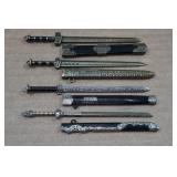 Ornate Mini Metal Sword Set with Scabbards