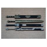 Ornate Mini Metal Sword Set with Scabbards