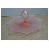 Vintage Frosted Pink Depression Glass Cookie Tray
