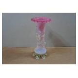 Pink Opalescent Art Glass Vase