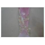 Pink Opalescent Art Glass Vase