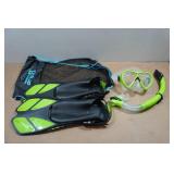 Cressi BluLove Snorkel, Fins, and Mask Set - 9-13