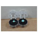 Silver Tone Ladies Turquoise Rings
