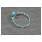 Silver Tone Ladies Turquoise Rings