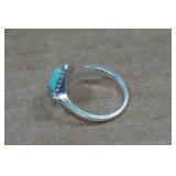 Silver Tone Ladies Turquoise Rings