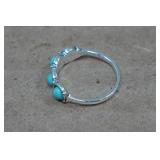 Silver Tone Ladies Turquoise Rings