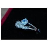 Silver Tone Ladies Cubic Zirconia Ring