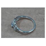 Silver Tone Ladies Cubic Zirconia Ring
