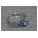 Silver Tone Ladies Cubic Zirconia Ring