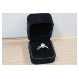 Silver Tone Ladies Cubic Zirconia Ring