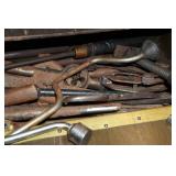 Wood Case with Assorted Tools - Clamps, Spinner Wrenches