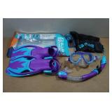 Cressi BluLove Fin, Snorkel, and Mask Set - Kid