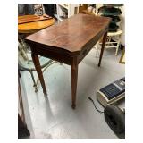 Antique Drop-Leaf Console Table with Tapered Legs