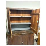 Large Wooden Hutch Cabinet, 2-Part, 41x21x69 Inches