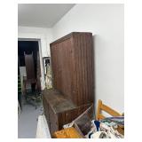 Large Wooden Hutch Cabinet, 2-Part, 41x21x69 Inches