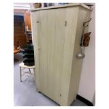 Antique Painted Wooden Pantry Cabinet 31.5x16.5x61 in