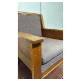 Wooden Armchair with Upholstered Cushions 28x28 Inch