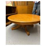 Round Oak Coffee Table 42x17 Inches