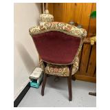 Upholstered Vintage Accent Chair with Floral Pattern