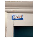 Tall White Hutch with Open Shelves and Storage Cabinet 40x17x74