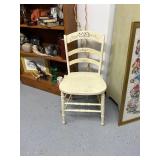 Vintage Wooden Chair with Floral Accents