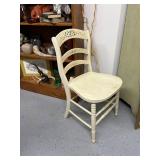 Vintage Wooden Chair with Floral Accents