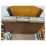 Samsonite Hard Shell Vintage Briefcase with Brown Faux Leather