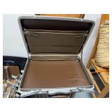 Samsonite Hard Shell Vintage Briefcase with Brown Faux Leather