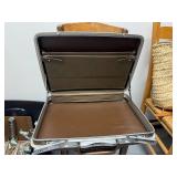 Samsonite Hard Shell Vintage Briefcase with Brown Faux Leather