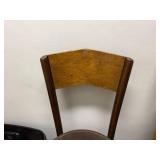 Vintage Wooden Dining Chair with Curved Backrest